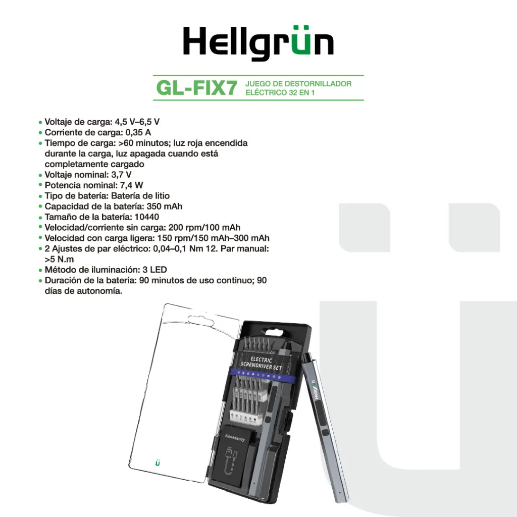 Caracteristicas GL-FIX7-Juego de destornillador eléctrico 32 en 1.webp