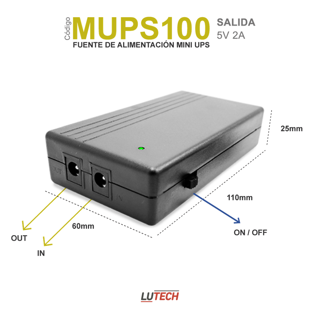 FUENTE MINI UPS 5V 2AH