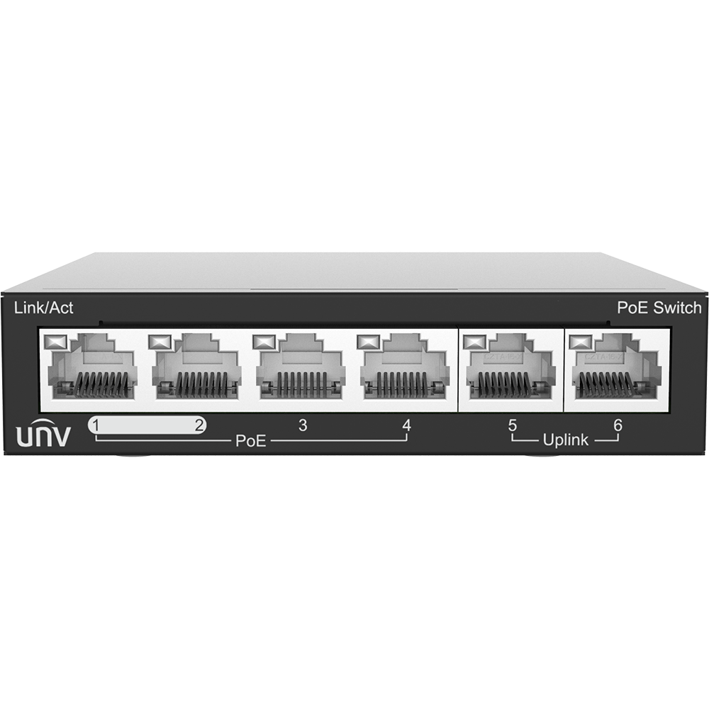 SWITCH POE DE 4 PUERTOS 100MBPS Y 2 PUERTOS 100MBPS DE ENLACE UPLINK MAX. POE POWER 60W - MAX 30 W P/PUERTO