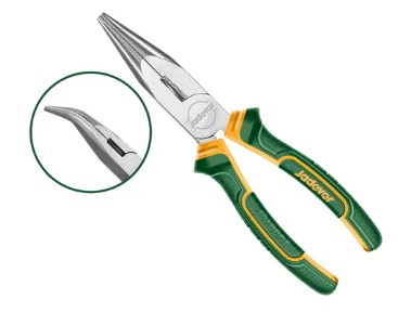 Pinza de Punta Curva 160mm 6" Mango Bicolor Ergonomico