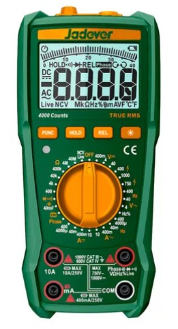 Multimetro Digital - 4000 Cuentas RMS Reales - Voltaje CC: 400MV-600V - Voltaje CA: 400MV-600V - Corriente CC/CA 400MA-10A
