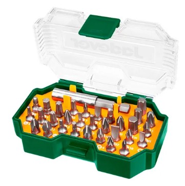 KIT de Puntas de Destornillador de 32 Piezas: 31 Puntas Acero CR-V de 25mm + 1 Soporte Para Puntas