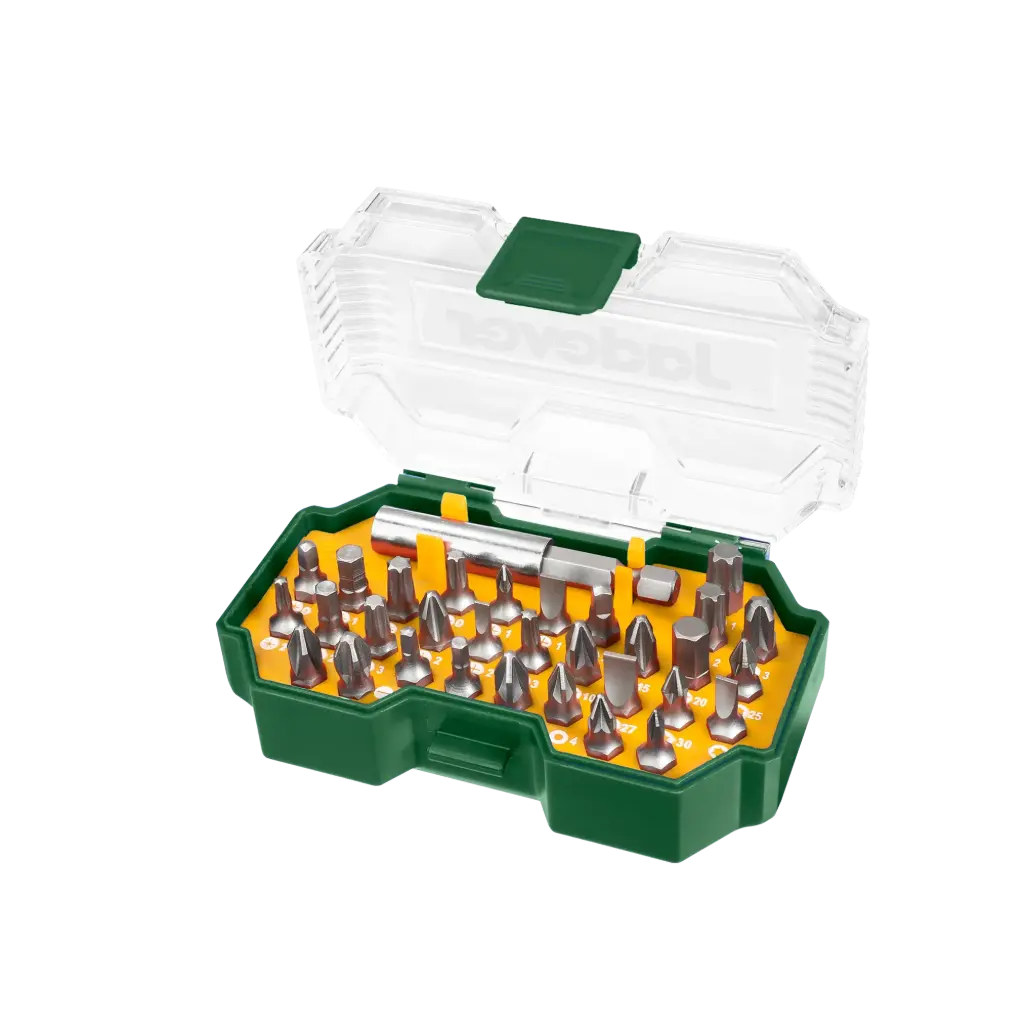 KIT de Puntas de Destornillador de 32 Piezas: 31 Puntas Acero CR-V de 25mm + 1 Soporte Para Puntas