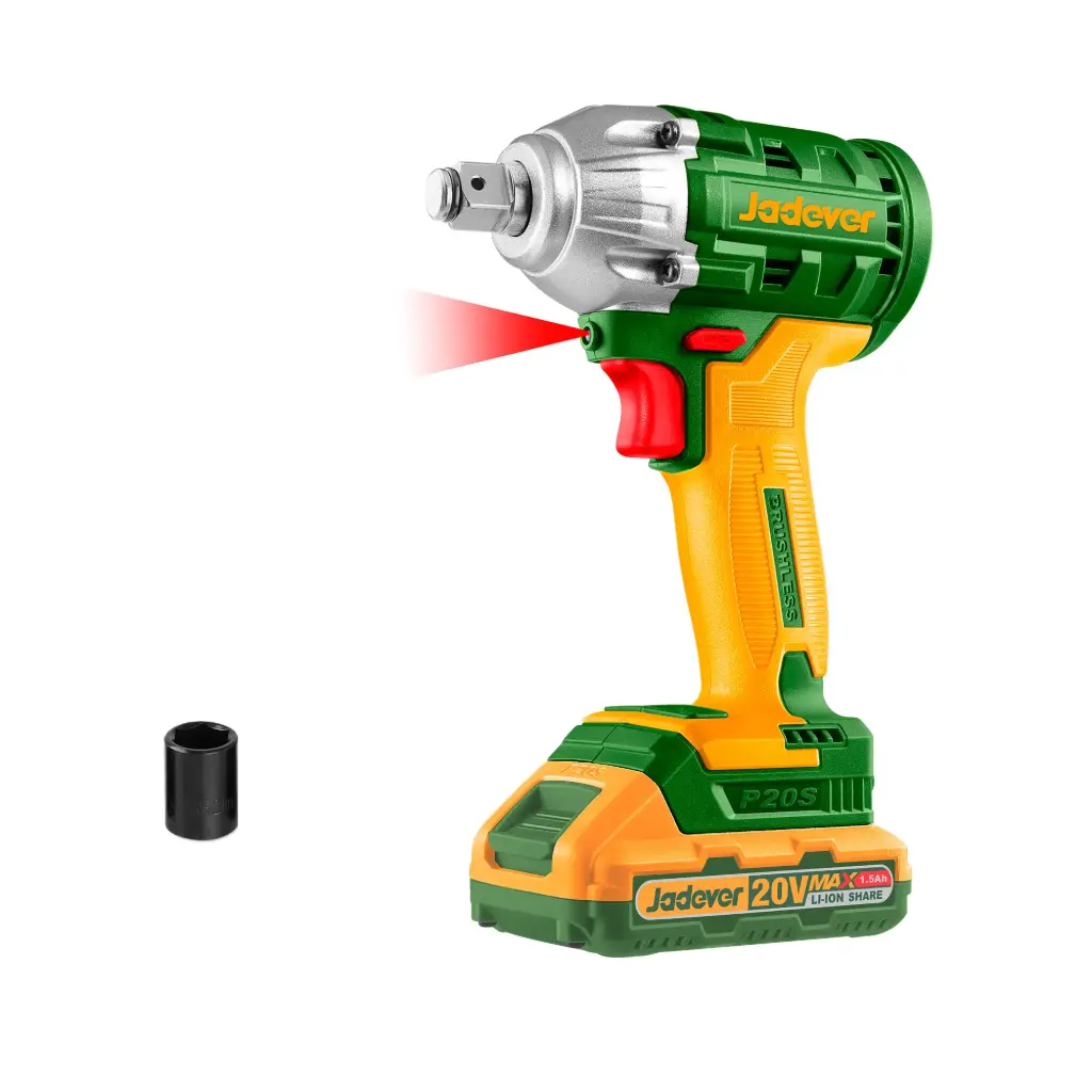 Llave de Impacto Brushless 1/2" Inalambrico 2300RPM/3300BPM con 2 Baterias Li-Ion 1.5AH - Voltaje 20V - Par de Apriete 300NM - Enchufes 21mm -Incluye Cargador