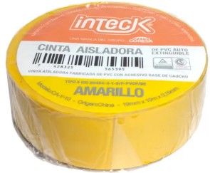 CINTA ADHESIVA PVC INTECK - AMARILLA 5  METROS
