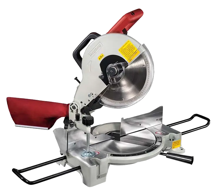 SIERRA INGLETADORA 1650W DISCO DE CORTE 255MM MOVILIDAD HASTA 45° PESO 12KG INCLUYE TORNILLO DE BANCO, CONJUNTO DE SOPORTE (2PCS), CONJUNTO DE BOLSA DE POLVO, REGLA TRIANGULAR, CARBONES