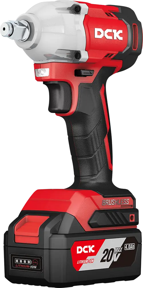 LLAVE DE IMPACTO INALAMBRICA POTENCIA 380W MAX. TORQUE 350Nm TAMAÑO DE PERNO ESTANDAR M12-M16 PESO 1.7KG MOTOR BRUSHLESS INCLUYE BATERIA 4.0Ah*2, BOLSA DE HERRAMIENTAS