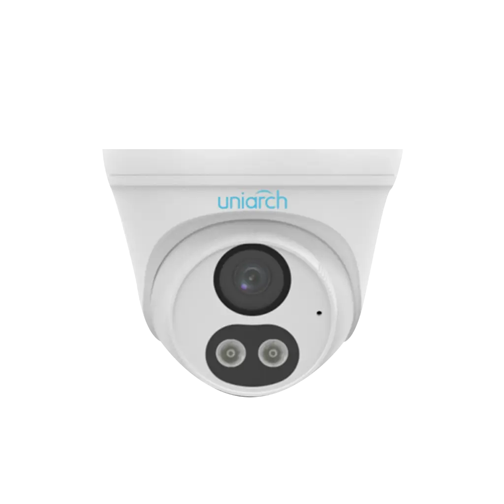 CAMARA IP UNIARCH TIPO TORRETA RESOLUCION  2MPX LENTE FIJO 2,8MM CARACTERISTICAS, POE, DWDR,  DUAL IR 30M, LED COLOR 15M, IP67, HLC
