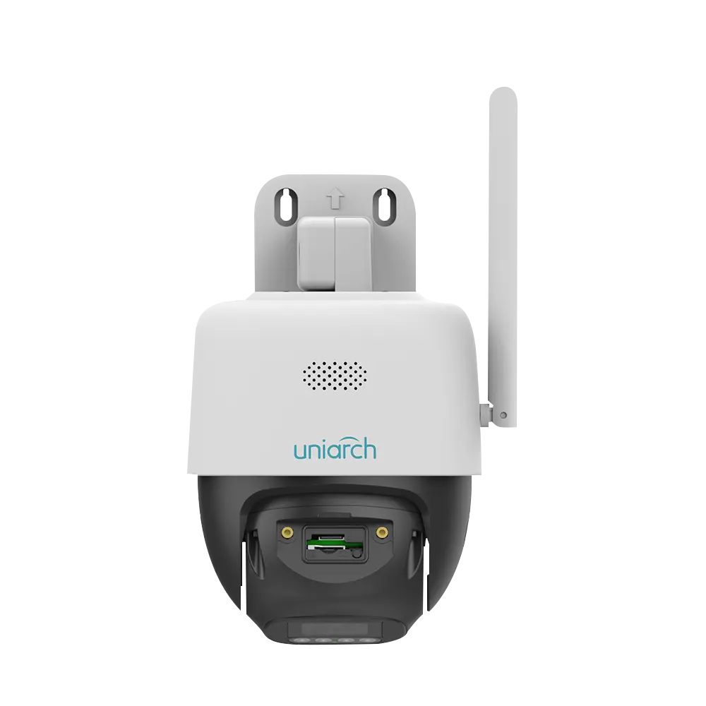 CAMARA IP UNIARCH TIPO PT WI-FI INTERIOR/EXTERIOR, INTELIGENTE PARA HOGAR RESOLUCION 5MP LENTE FIJA DE 4 MM, MICROFONO Y ALTAVOZ, Wi-Fi 6, DETECCION DE CUERPO HUMANO, IP66, IR30 M, RJ45