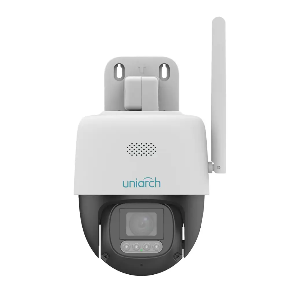 CAMARA IP UNIARCH TIPO PT WI-FI INTERIOR/EXTERIOR, INTELIGENTE PARA HOGAR RESOLUCION 5MP LENTE FIJA DE 4 MM, MICROFONO Y ALTAVOZ, Wi-Fi 6, DETECCION DE CUERPO HUMANO, IP66, IR30 M, RJ45