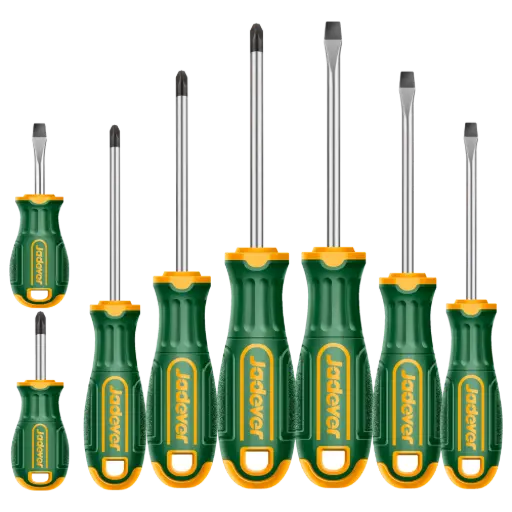 [JDSS1408] KIT Destornilladores - 8 Piezas - Acero CR-V - 4 Planos SL3 SL5.5 SL6.5(X2) + 4 Phillips PH0 PH1 PH2(X2)