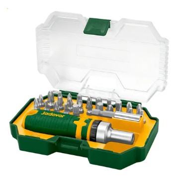 [JDSS8B28] KIT de Puntas de Destornillador de 28 piezas - Acero CR-V - 26 Puntas de 1/4x25mm: 5 SL + 5 PH + 4 PZ + 6 TORX + 6 Hexag + Soporte de 1/4x50mm para puntas