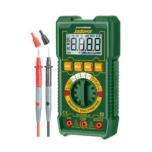 [JDDM2501] Multimetro Digital - 4000 Cuentas RMS Reales - Voltaje CC: 400MV-600V - Voltaje CA: 400MV-600V - Corriente CC/CA 400MA-10A
