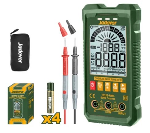[JDDM1507] Multimetro Digital - 6000 Cuentas RMS Reales - Voltaje CC: 600MV-600V - Voltaje CA: 6V-600V - Corriente CC/CA 600MA-10A