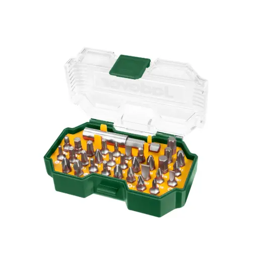 [JDBS3B32] KIT de Puntas de Destornillador de 32 Piezas: 31 Puntas Acero CR-V de 25mm + 1 Soporte Para Puntas