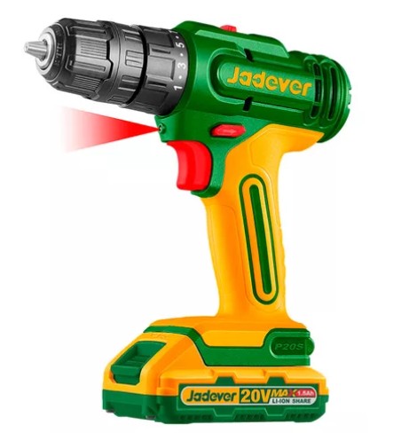 [JDCDP511-4] Taladro Atornillador Inalambrico 1500 RPM/2250 BPM con Bateria Li-Ion 1.5AH - Voltaje 20V - Par Max: 35NM - Capacidad del Portabrocas 0,8-10mm - Ajustes de Par 15+1 - 2 Vel - Incluye Cargador