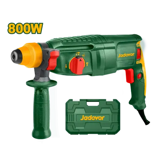 [JDRH1D26-4] Rotomartillo 800W - Voltaje 220-240V 50/60HZ - Velocidad Sin Carga 0-1100RPM - Tasa de Impacto 0-4000BPM - Energia de Impacto 2.5J - Sistema de Mnadril SDS PLUS - Incluye 5 Accesorios SDS