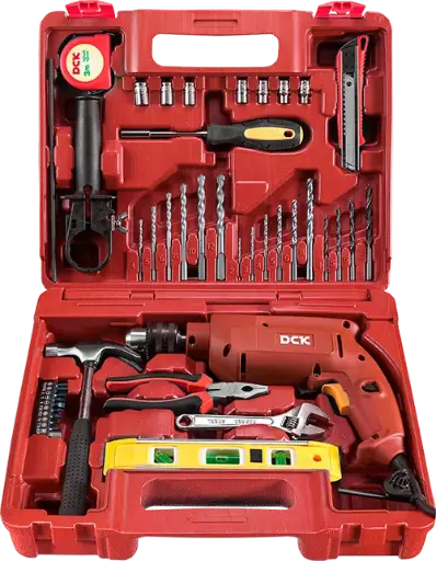 [KZJ04-13] TALADRO DE IMPACTO ELECTRICO 500W DIAMETRO MAX. DE PROFUNDIDAD ACERO 10MM, PARED 13MM, MADERA 25MM INCLUYE MECHAS, PUNTAS DESTORNILLADOR, FRANCESA AJUSTABLE, CINTA METRICA, JUEGO DE TUBOS, CARBONES